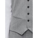 Gilet De Costume En Flanelle De Laine - Gris Moyen
