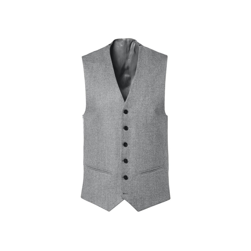 Gilet De Costume En Flanelle De Laine - Gris Moyen