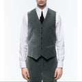 Velvet Suit Vest - Sage Green