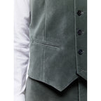 Velvet Suit Vest - Sage Green
