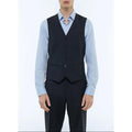 Gilet De Costume En Toile De Laine - Bleu