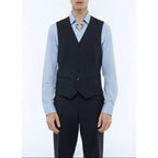 Gilet De Costume En Toile De Laine - Bleu