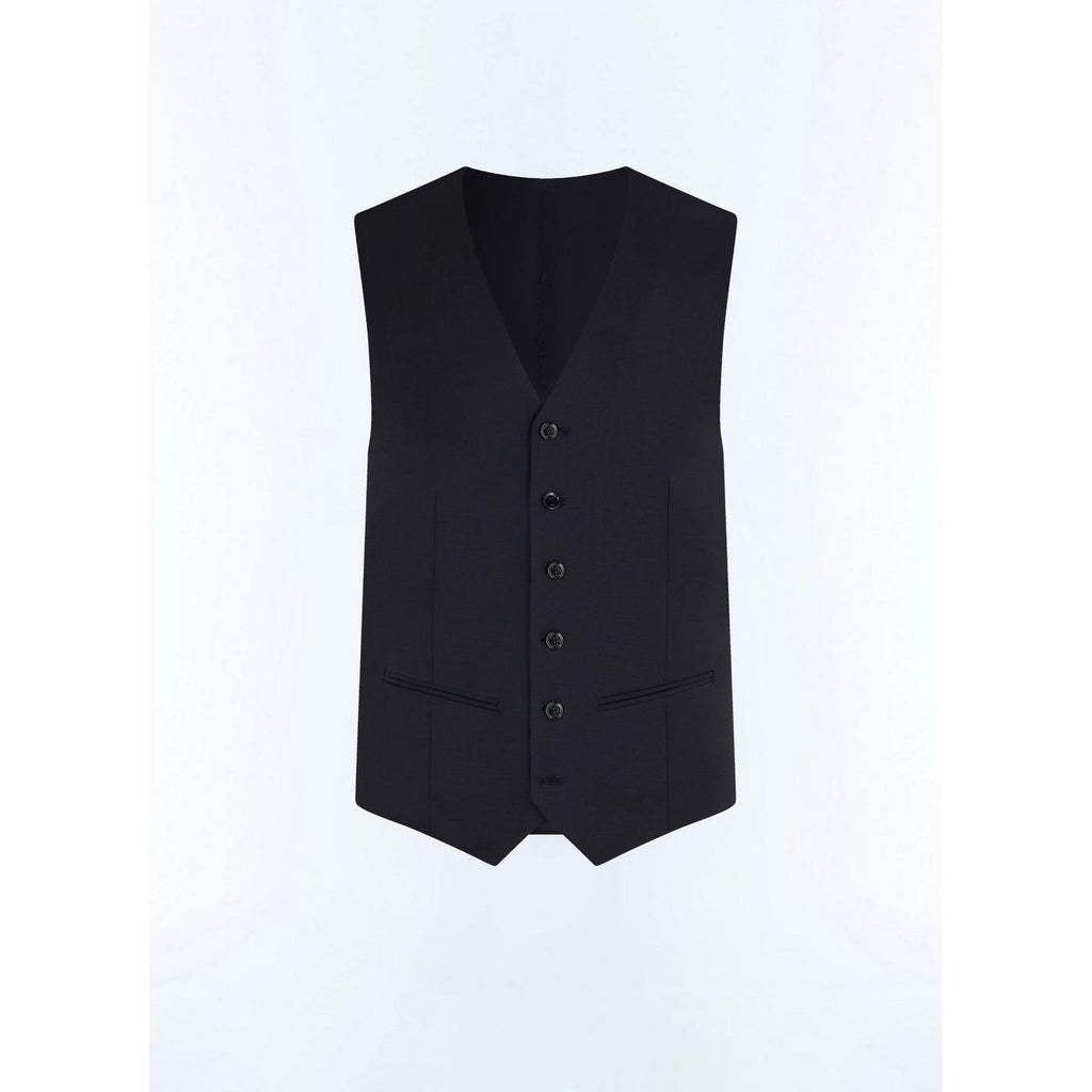 Gilet De Costume En Toile De Laine - Bleu