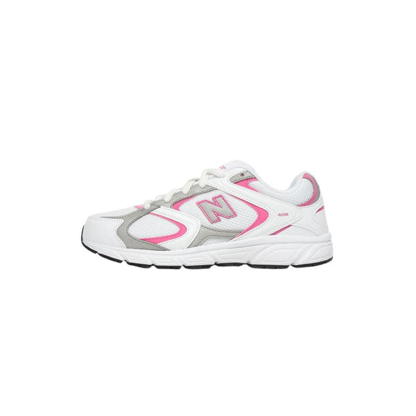 New Balance G408 Junior Trainers - White, Pink, Grey