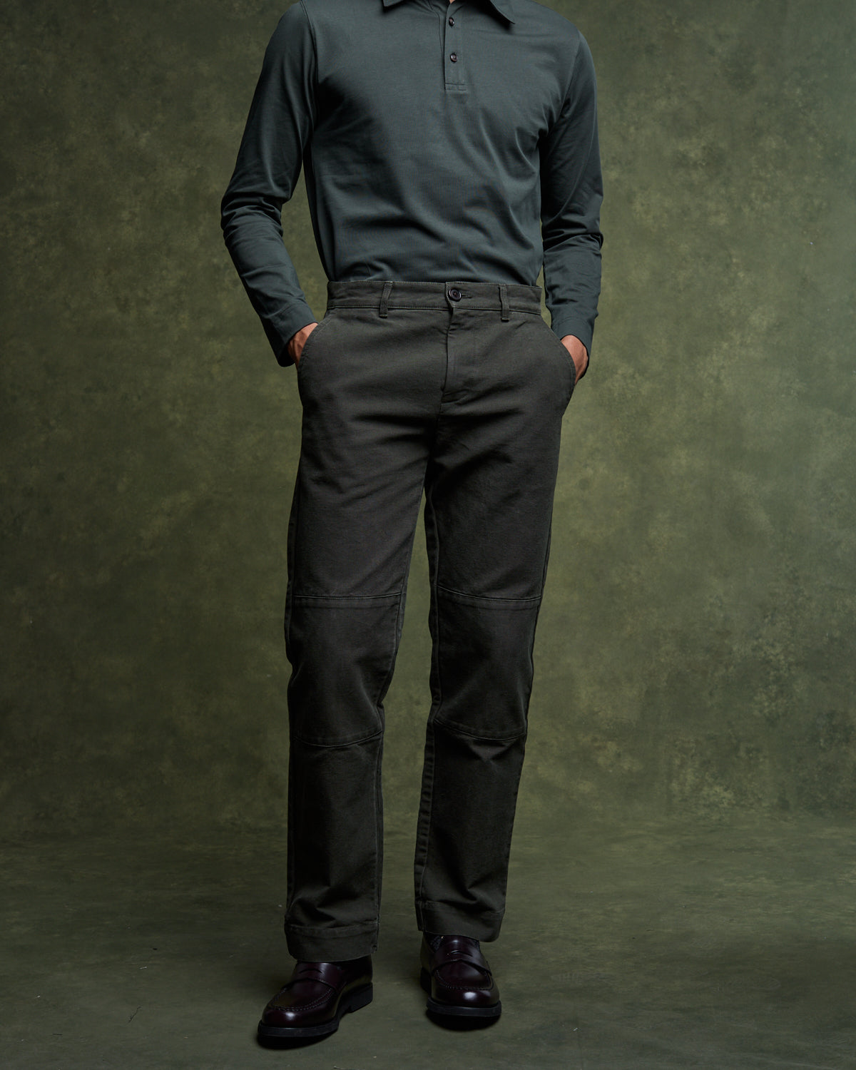 Casual Gabin Trousers - Hunter Green