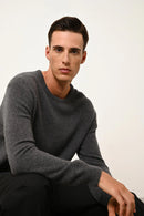 Pull Col Rond 4 Fils - Gabin - Anthracite Chiné