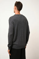 Pull Col Rond 4 Fils - Gabin - Anthracite Chiné