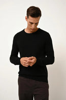 4 Thread Round Neck Sweater - Gabin - Black