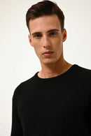 4 Thread Round Neck Sweater - Gabin - Black