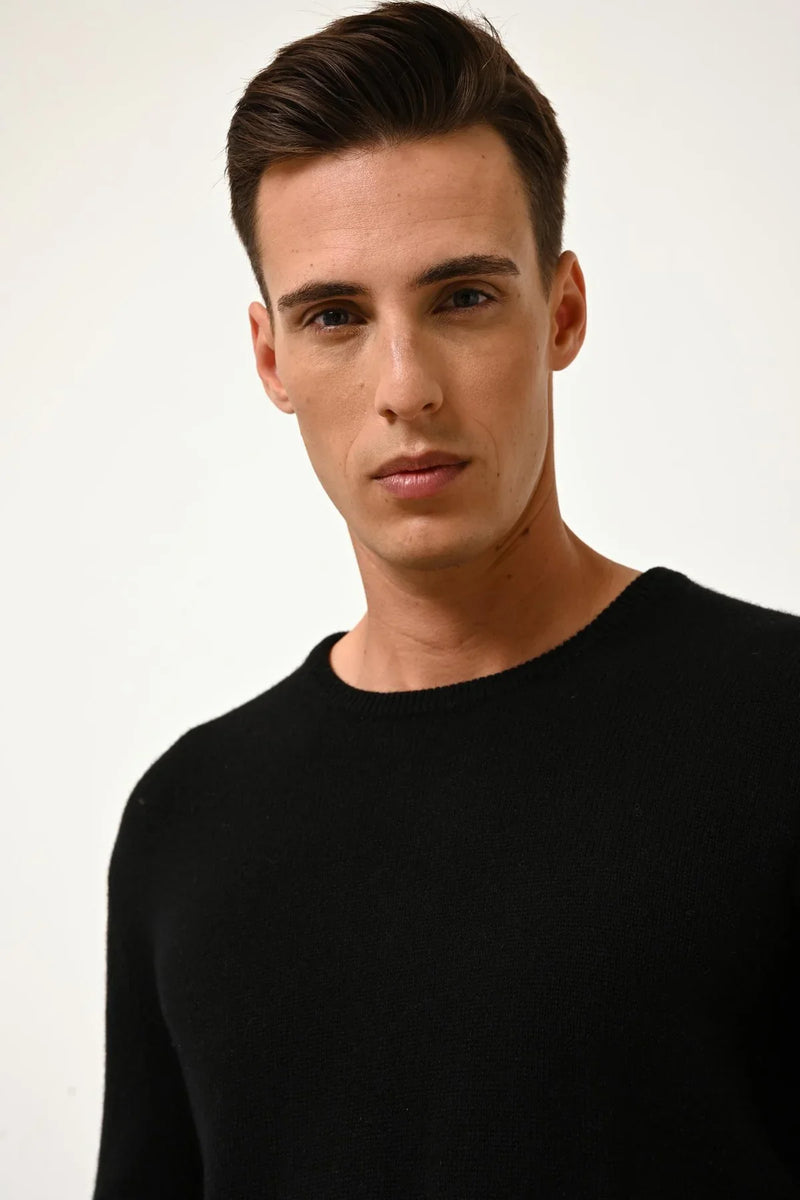 4 Thread Round Neck Sweater - Gabin - Black