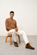 Pull Col Rond 4 Fils - Gabin - Noisette