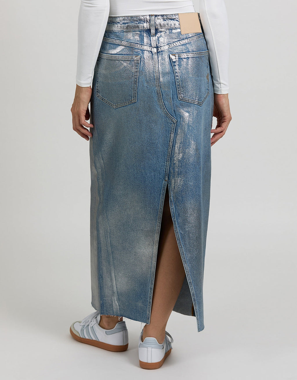 Falda Gael Coated - Silver - Mujer