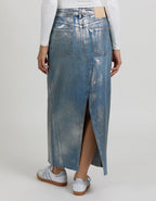 Falda Gael Coated - Silver - Mujer