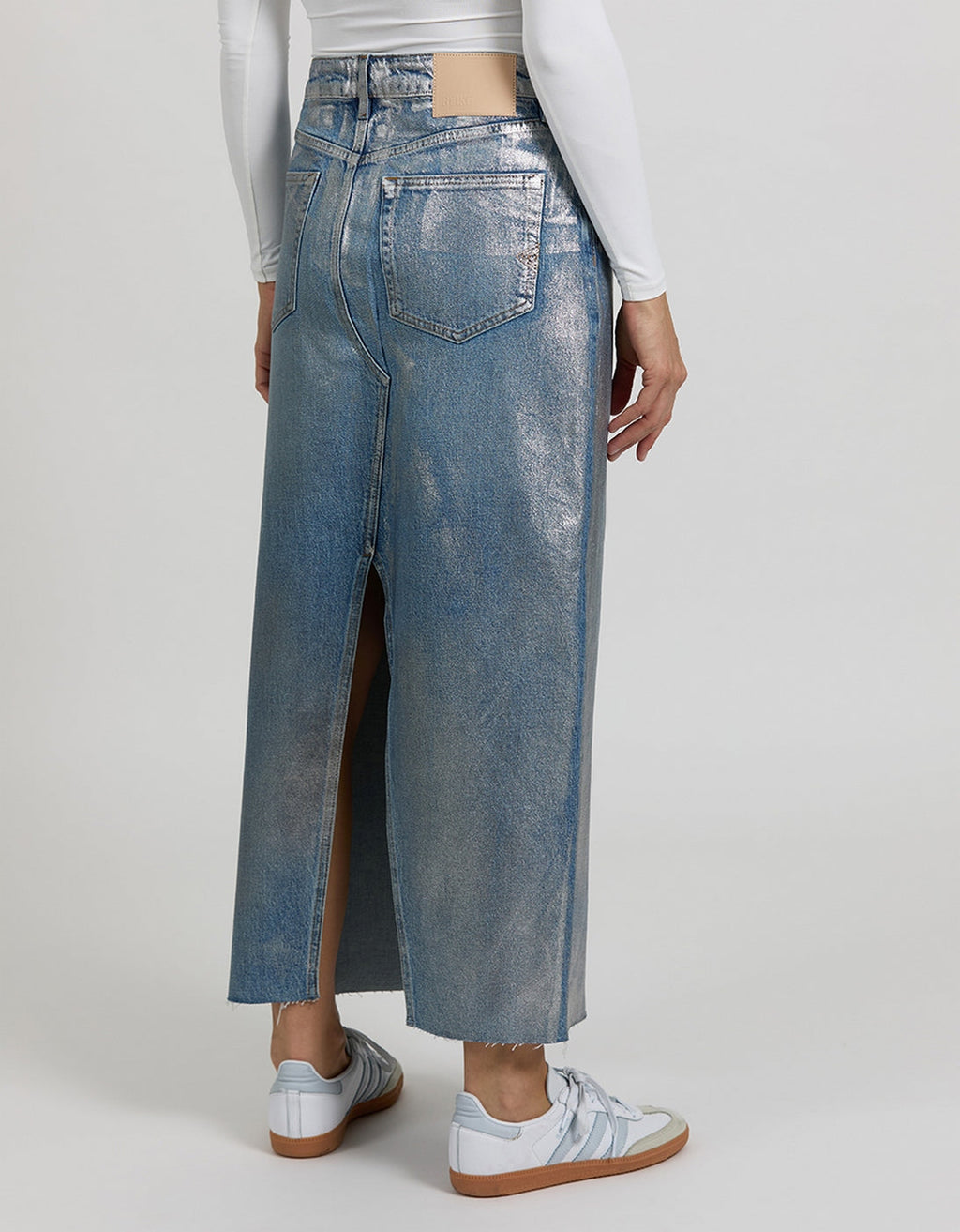 Falda Gael Coated - Silver - Mujer