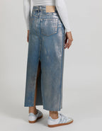 Falda Gael Coated - Silver - Mujer