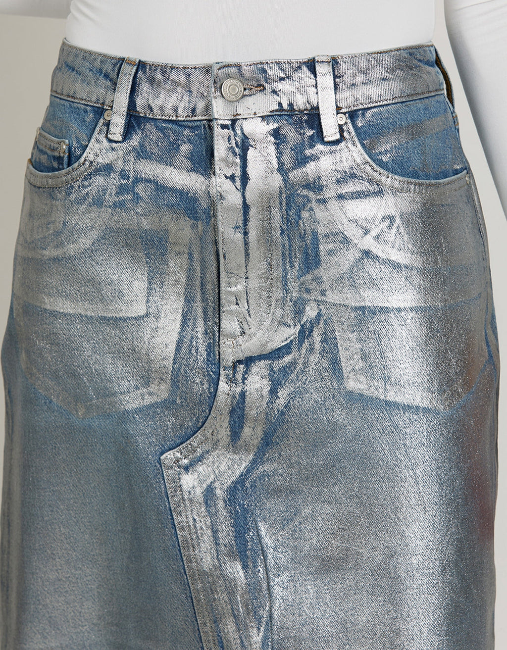 Falda Gael Coated - Silver - Mujer