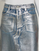 Jupe Gael Coated - Silver - Femme