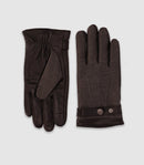 Gants En Cuir Et Tissu Anthracite