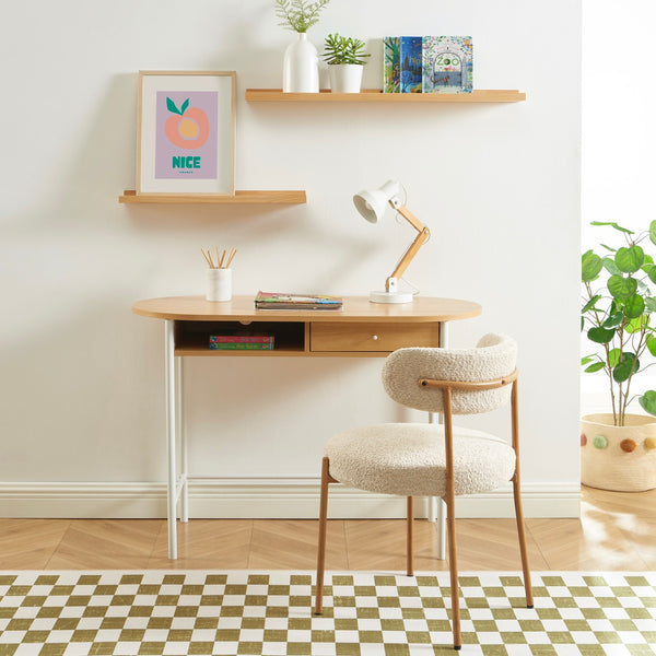 Gaia - Skrivebord - Egetræslook og hvid