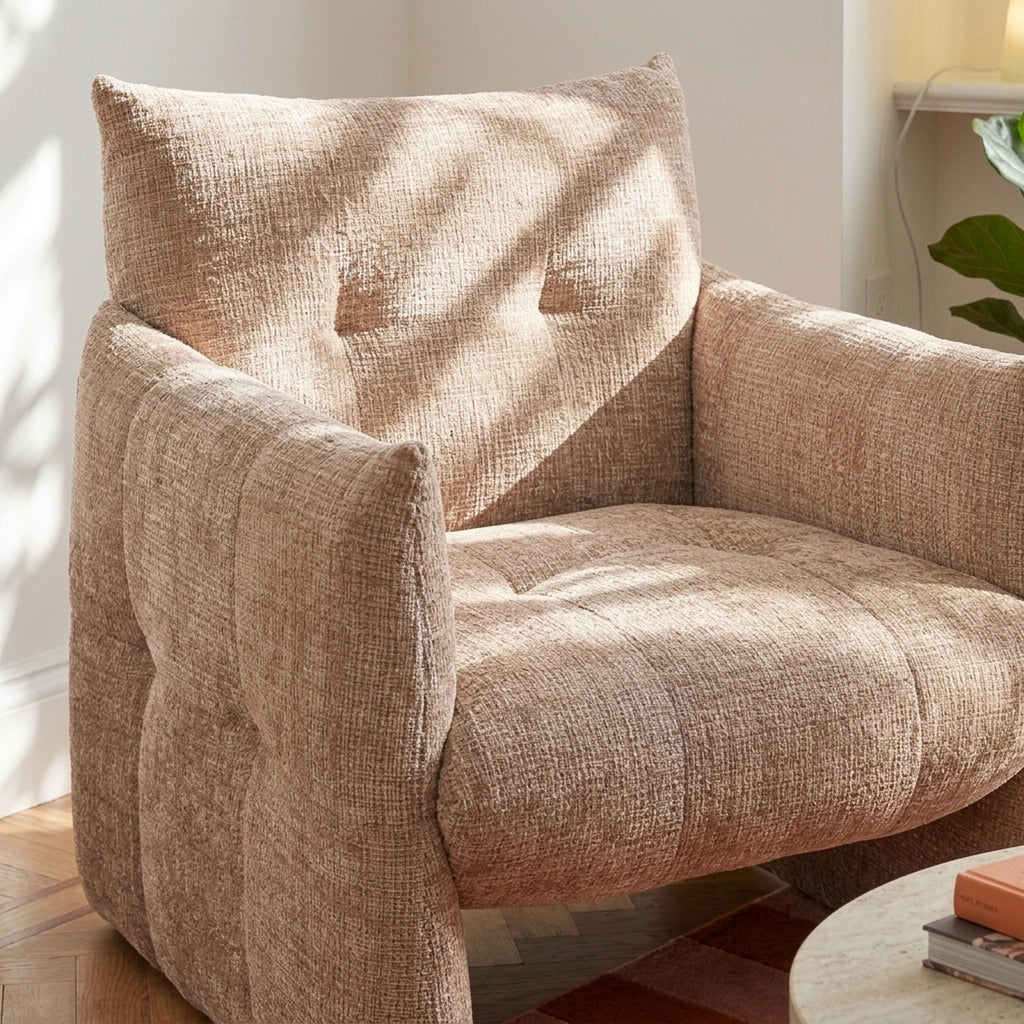 Galatea - Poltrona fissa a 1 posto - Tessuto - Beige