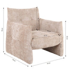 Galatea - Poltrona fissa a 1 posto - Tessuto - Beige