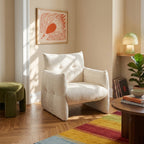 Galatea - Poltrona fissa a 1 posto - Tessuto - Crema