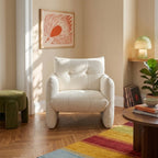 Galatea - Poltrona fissa a 1 posto - Tessuto - Crema