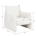 Galatea - Poltrona fissa a 1 posto - Tessuto - Crema