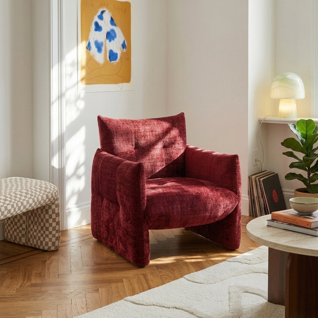 Galatea - Poltrona fissa a 1 posto - Tessuto - Rosso