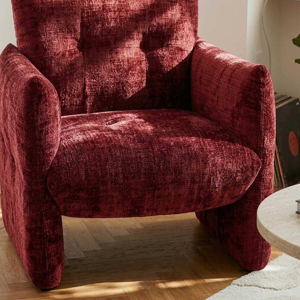 Galatea - Poltrona fissa a 1 posto - Tessuto - Rosso