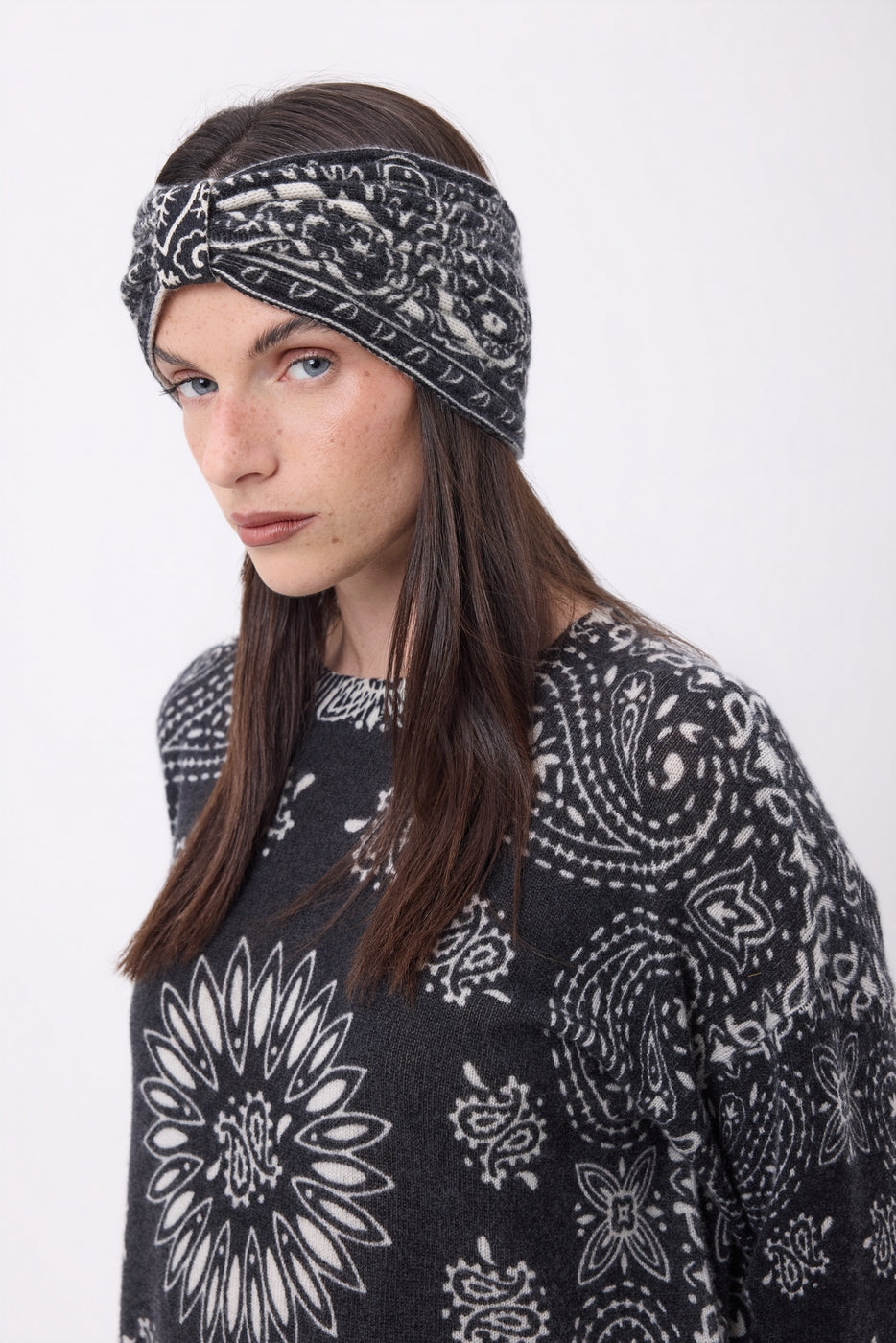 Bandeau Print Bandana Gala - Noir Blanc - Femme