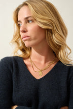 Jersey Cuello en V - Galise - Caviar