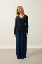Jersey Cuello en V - Galise - Caviar