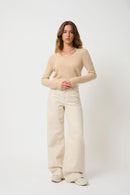 Pull Col V - Galise - Sable