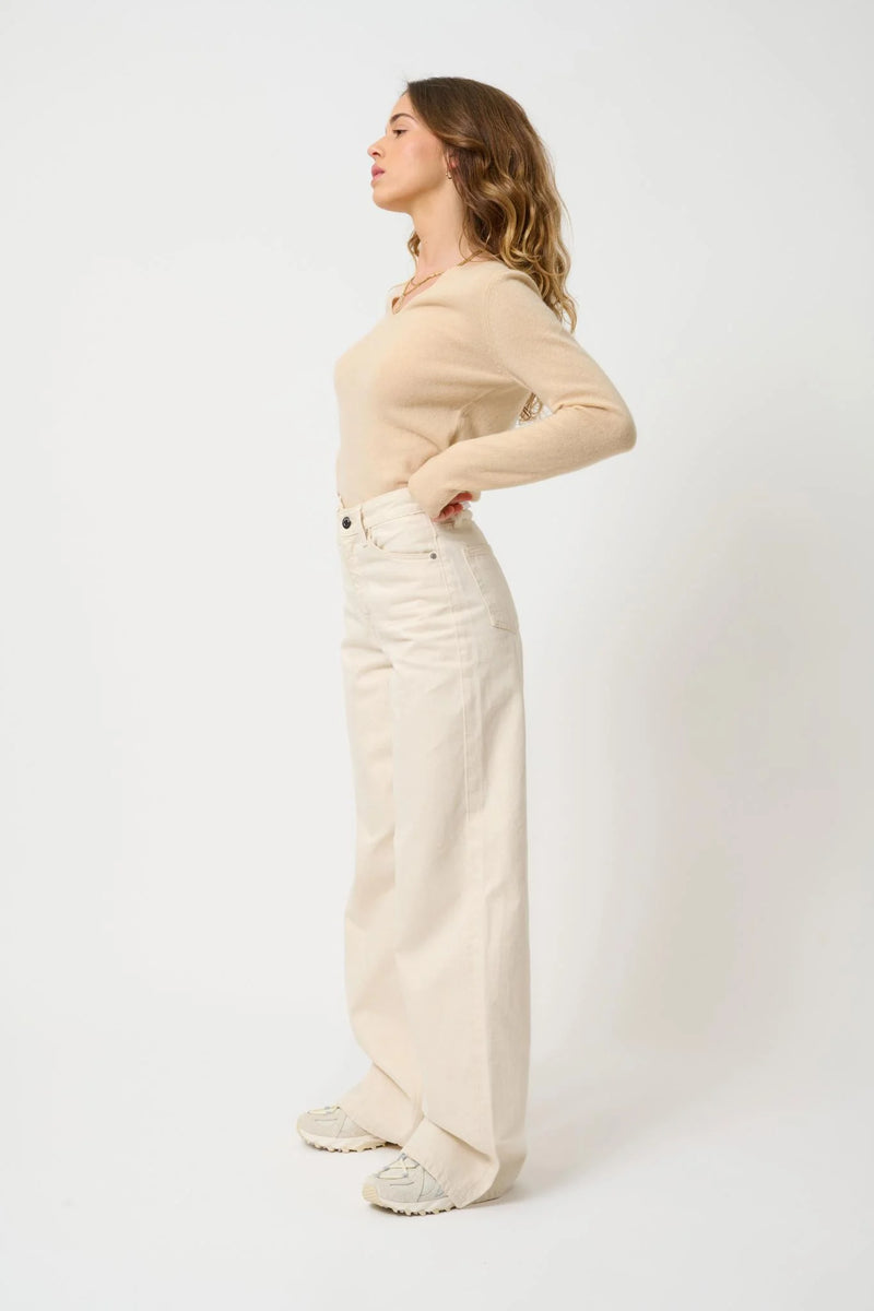 Pull Col V - Galise - Sable