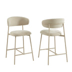 Gally - Set di 2 sgabelli - Tessuto beige
