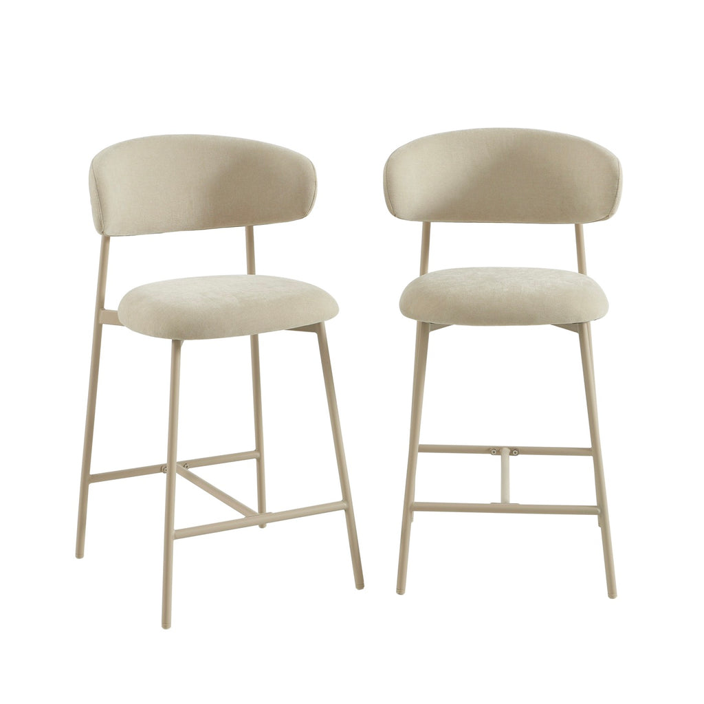 Gally - Set di 2 sgabelli - Tessuto beige