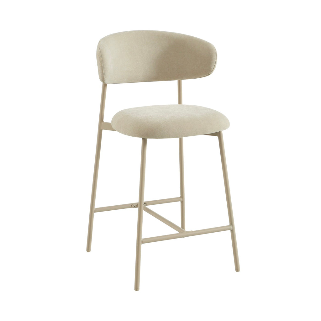 Gally - Set di 2 sgabelli - Tessuto beige