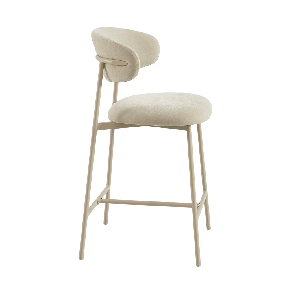 Gally - Set di 2 sgabelli - Tessuto beige