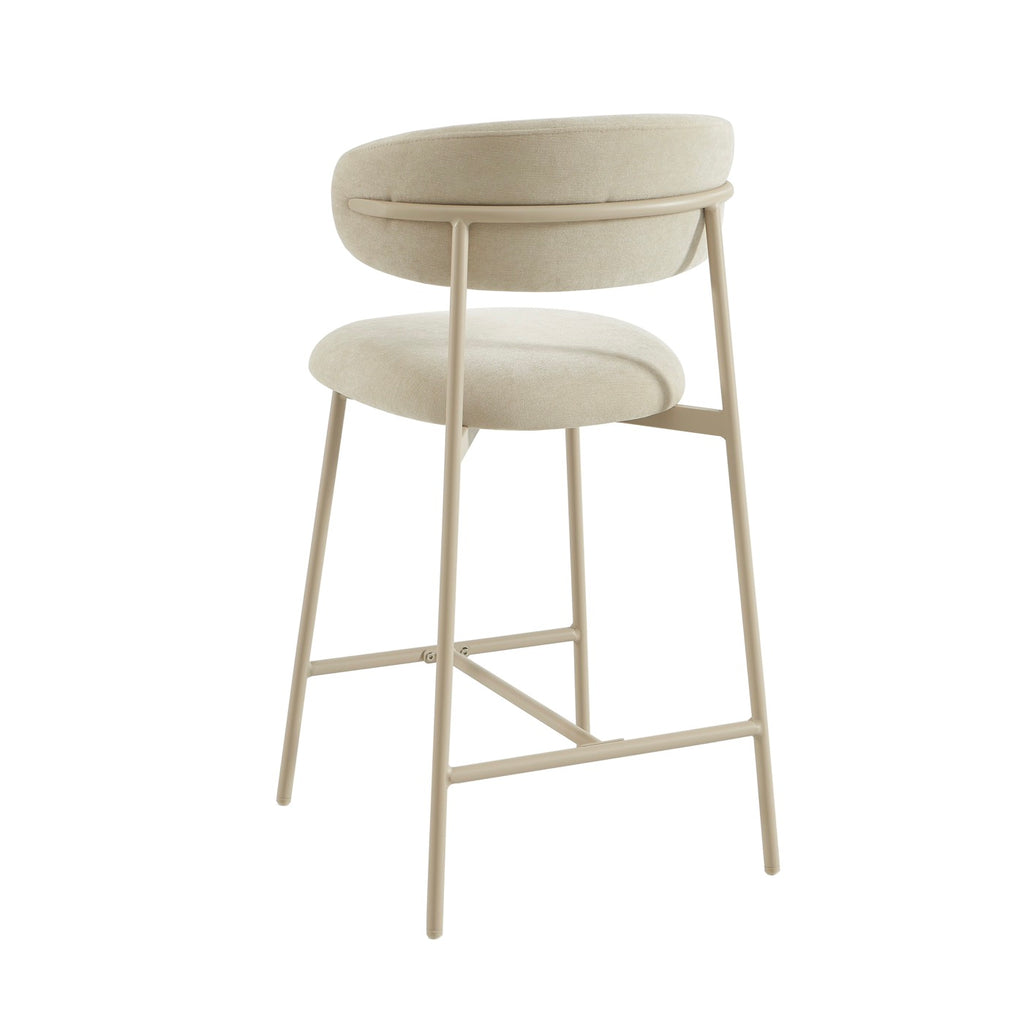 Gally - Set di 2 sgabelli - Tessuto beige