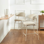 Gally - Set di 2 sgabelli - Tessuto beige