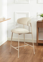 Gally - Set di 2 sgabelli - Tessuto beige