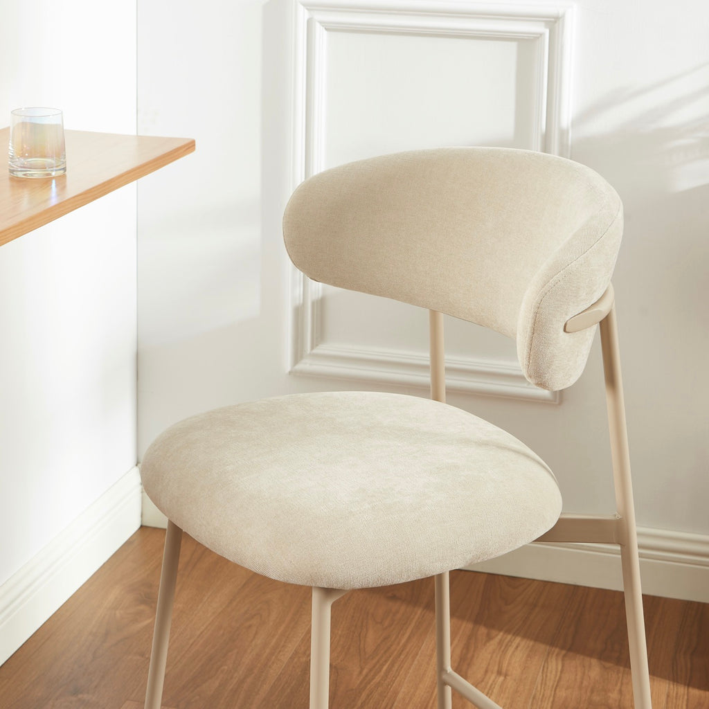 Gally - Set di 2 sgabelli - Tessuto beige