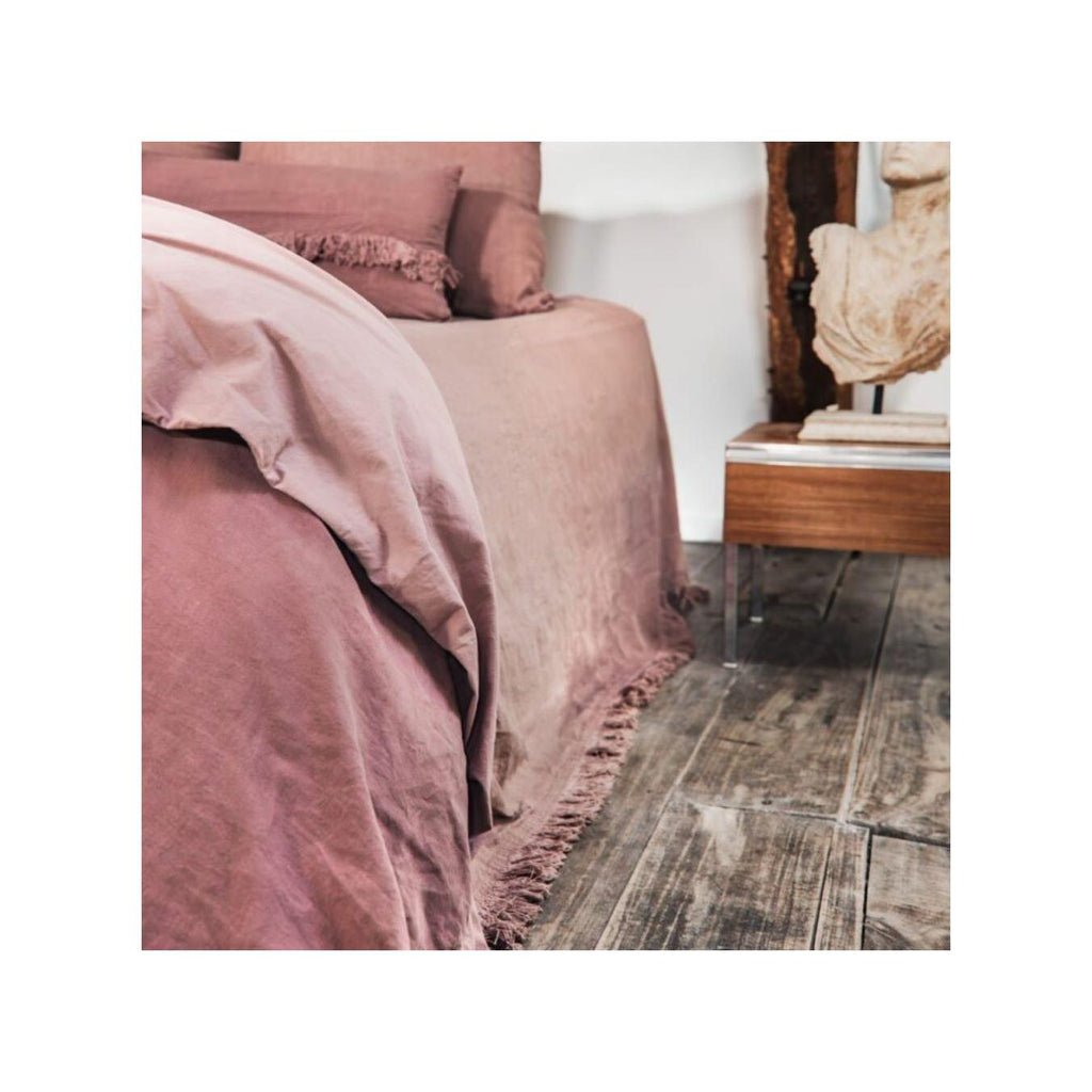 Fringed Bedspread - Gang Fringe - Rosebud
