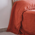 Fringed Bedspread - Gang Fringe - Burnt Earth