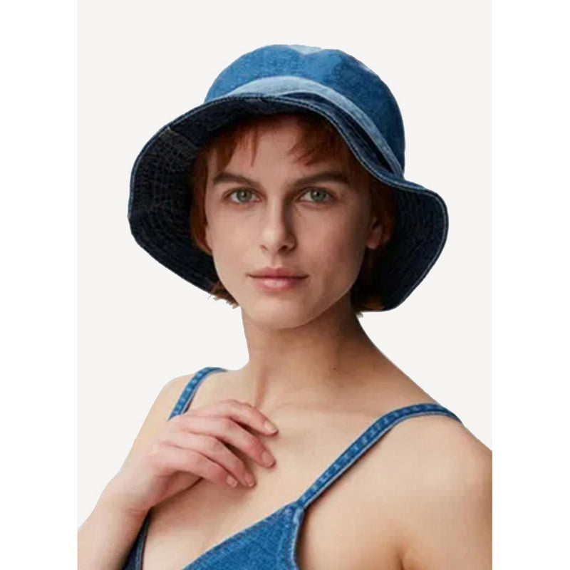Ganni - Chapeau Patchwork Bucket - Indigo - Femme