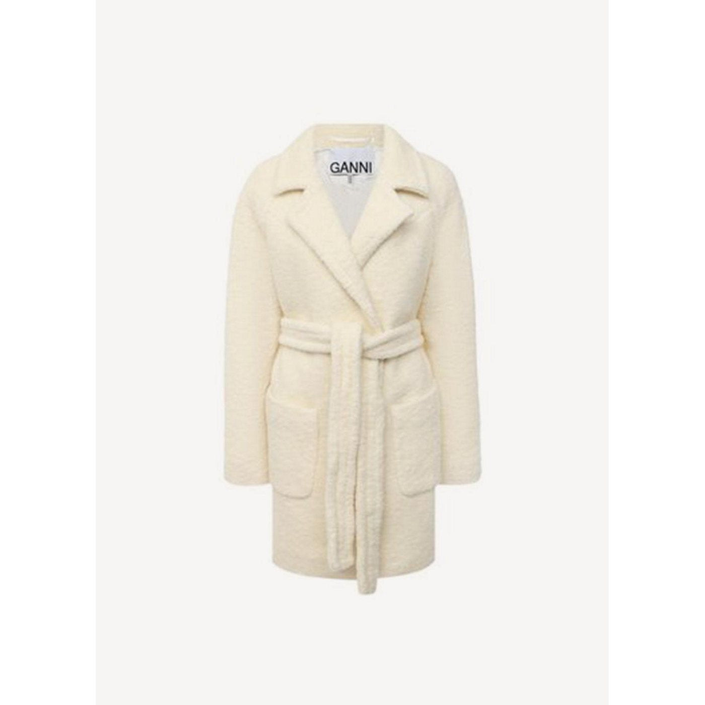 Ganni - Wrap Coat - Egret - Women