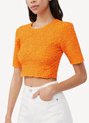 Ganni - Top - Orange - Femme