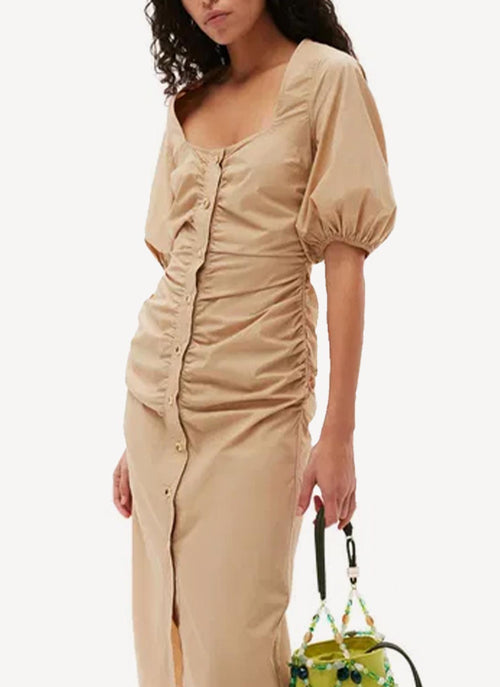 Ganni - Robe - Light Brown - Femme