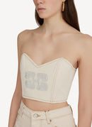 Ganni - Top - White - Femme